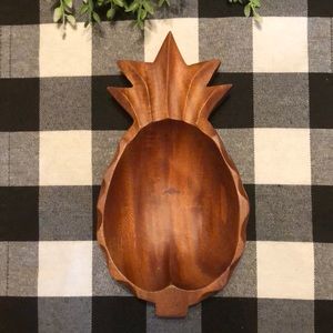 Kamari Woods Handcarved Wood Pineapple Dish, Small Wooden Bowl